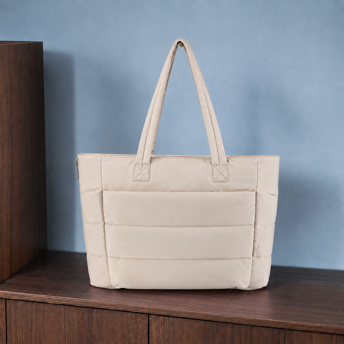 Malatesta Puffy Tote Bag - Beige