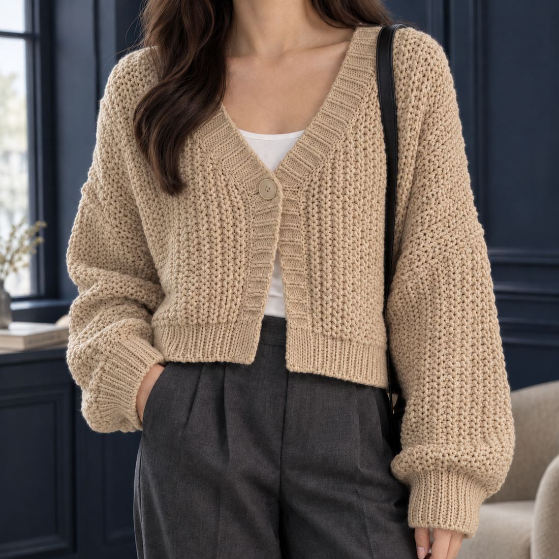 Sibylla Chunky Cardigan - Khaki