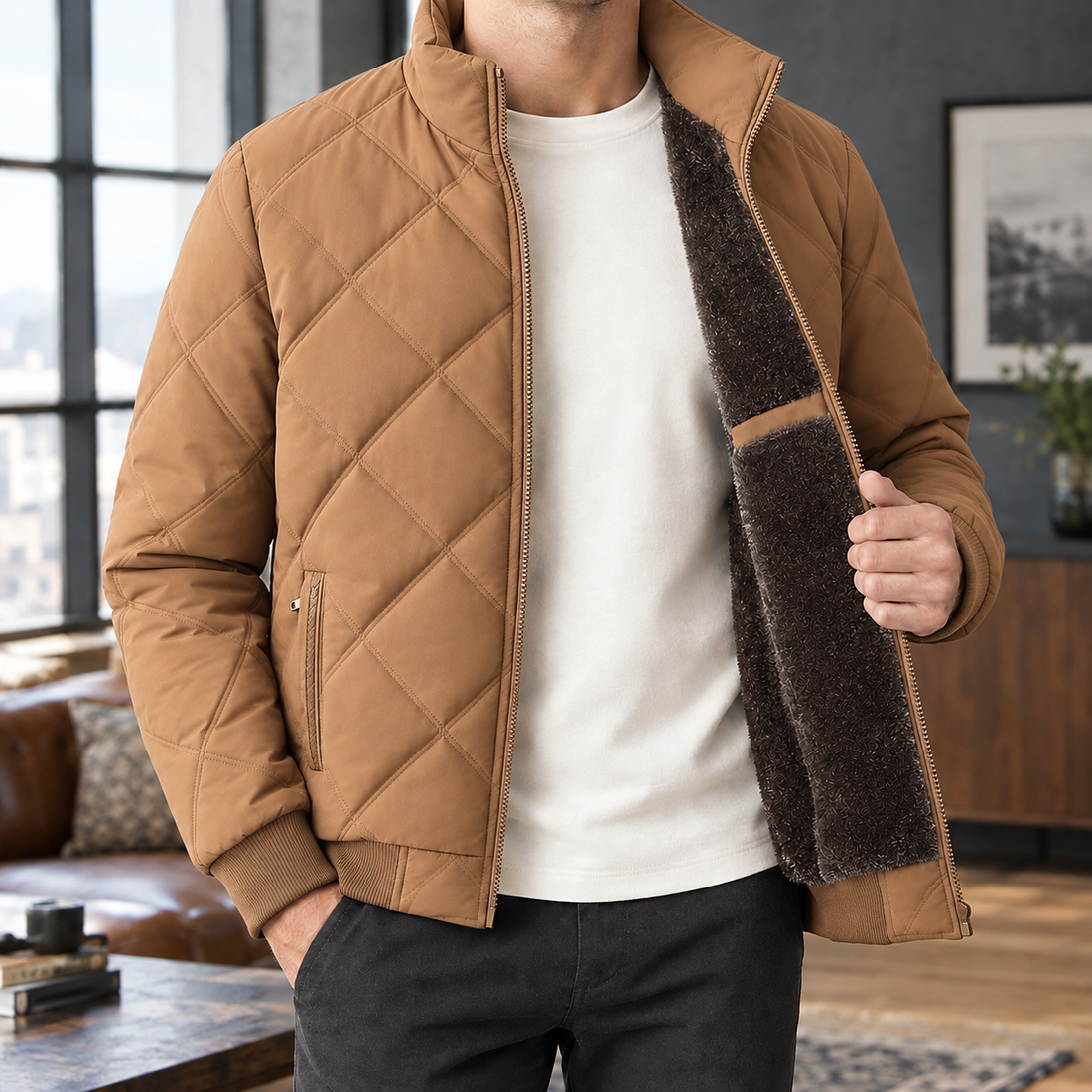 Octavian Quilted Jacket - Camel