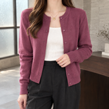 Zoe Fine Knit Cardigan - Plum