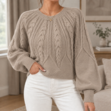 Mackenzie Cable Knit Sweater - Taupe