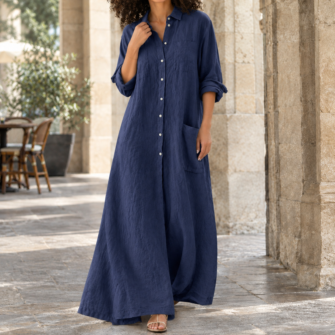 Chantal Wide Leg Jumpsuit - Dark Blue