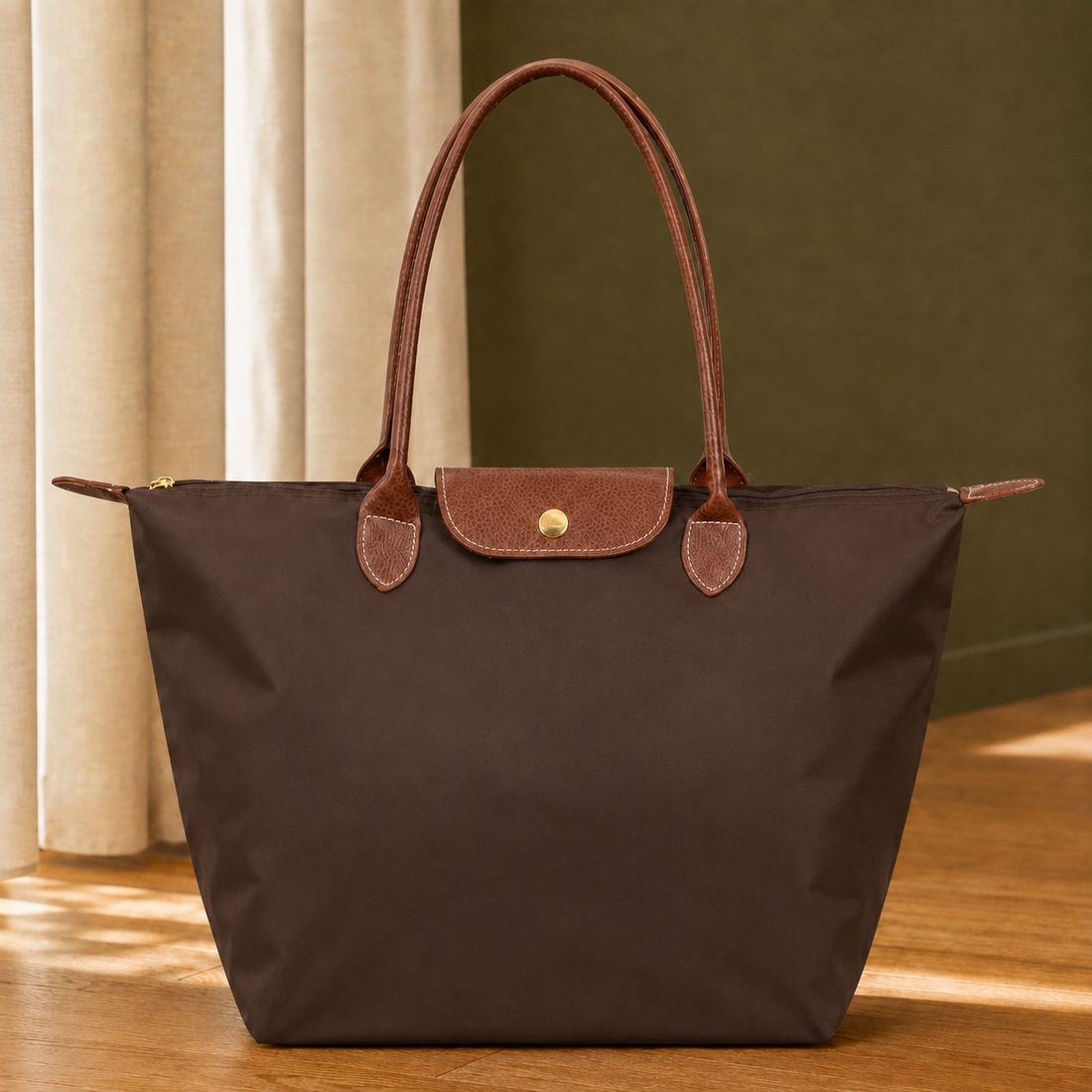 Alfieri Zip Tote Bag - Coffee