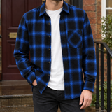 Everett-York Plaid Overshirt - Blue