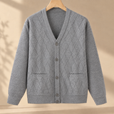 Albin Argyle Cardigan - Light Gray