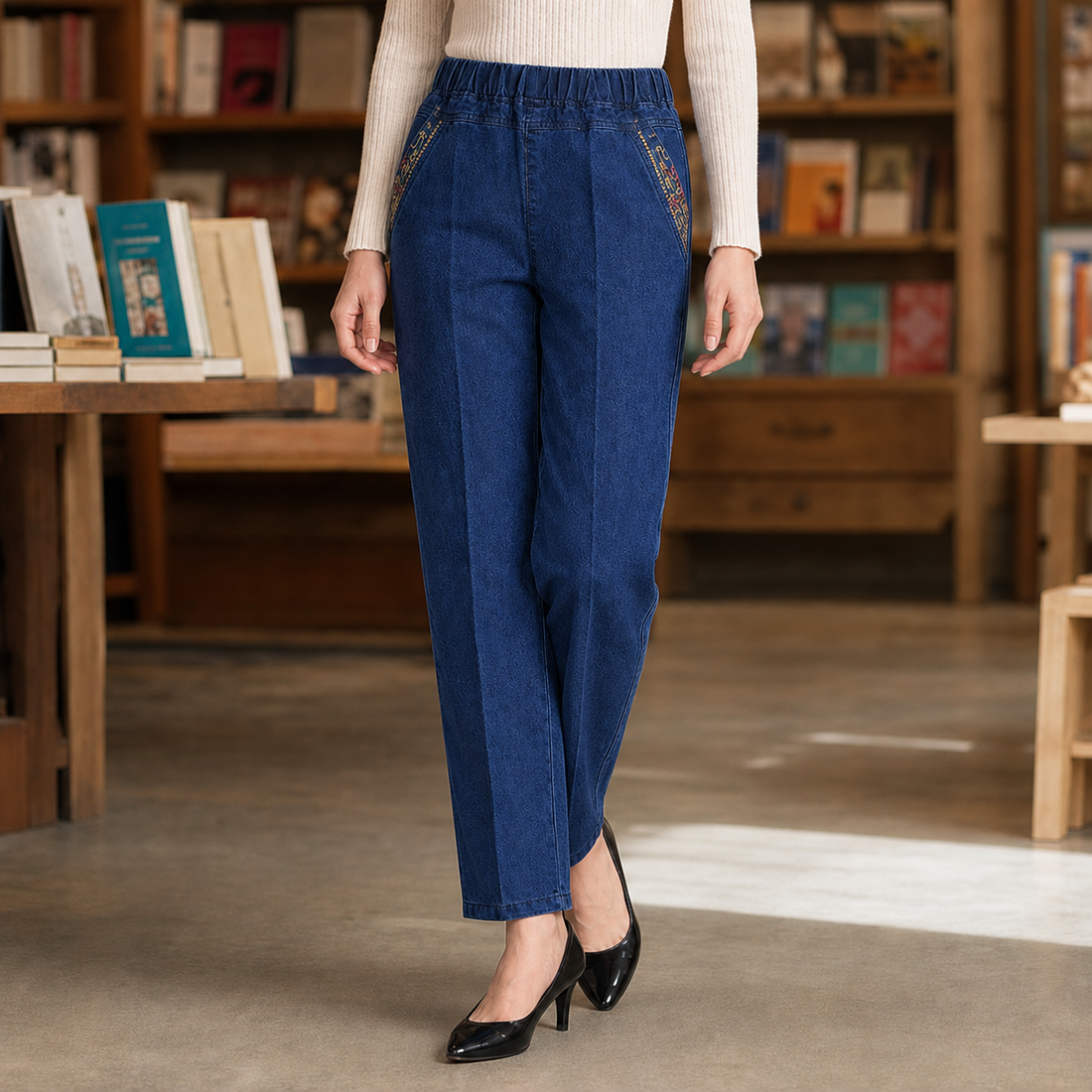Candela-Kate Straight Leg Pants - Dark Blue