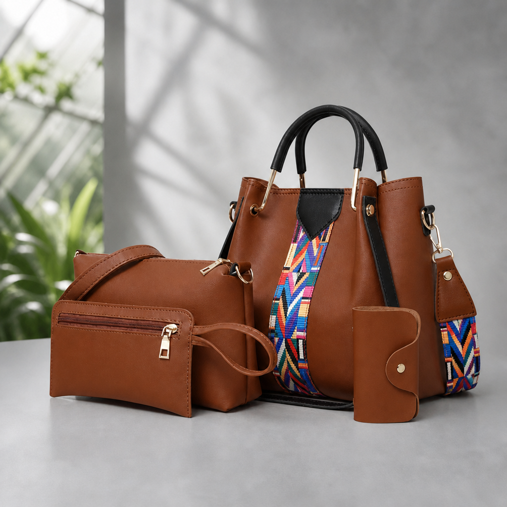 Accardi Four-Piece Handbag Set - Brown