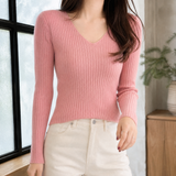Mercedes V-Neck Top - Pink