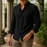 Knox Mandarin Collar Shirt - Schwarz
