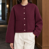 Faith Cropped Jacket - Dark Red