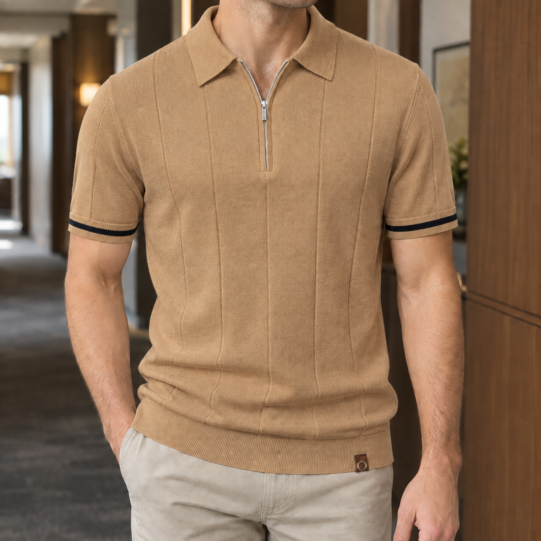 Egon Zip Polo - Camel