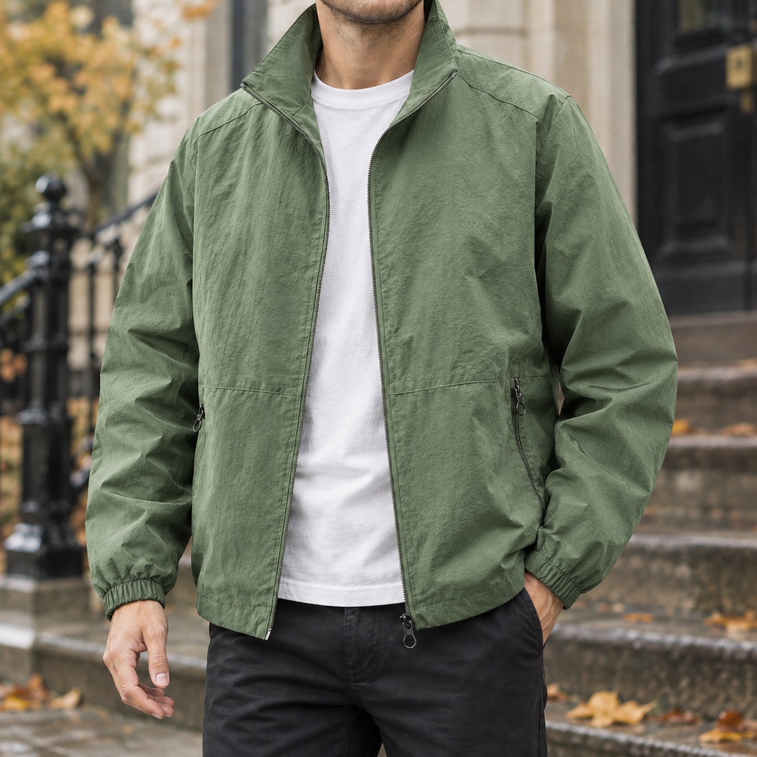 Matthias-Grant Zip Jacket - Military Green