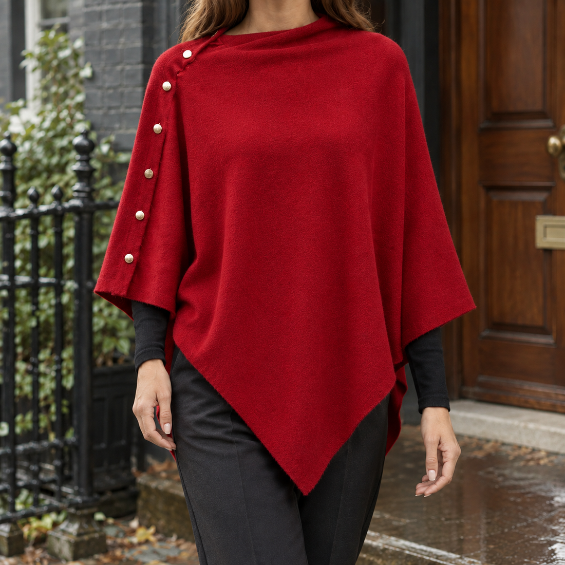 Imogen-Louise Asymmetric Sweater - Red