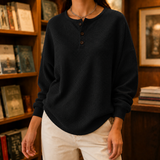 Nora Waffle Sweater - Black