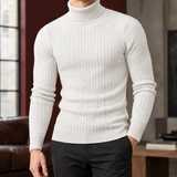 Toby Cable Turtleneck - White