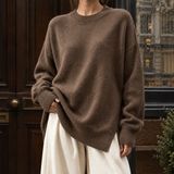 Millie Crew Neck Sweater - Dark Brown