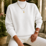Marcella Mock Neck Sweater - White