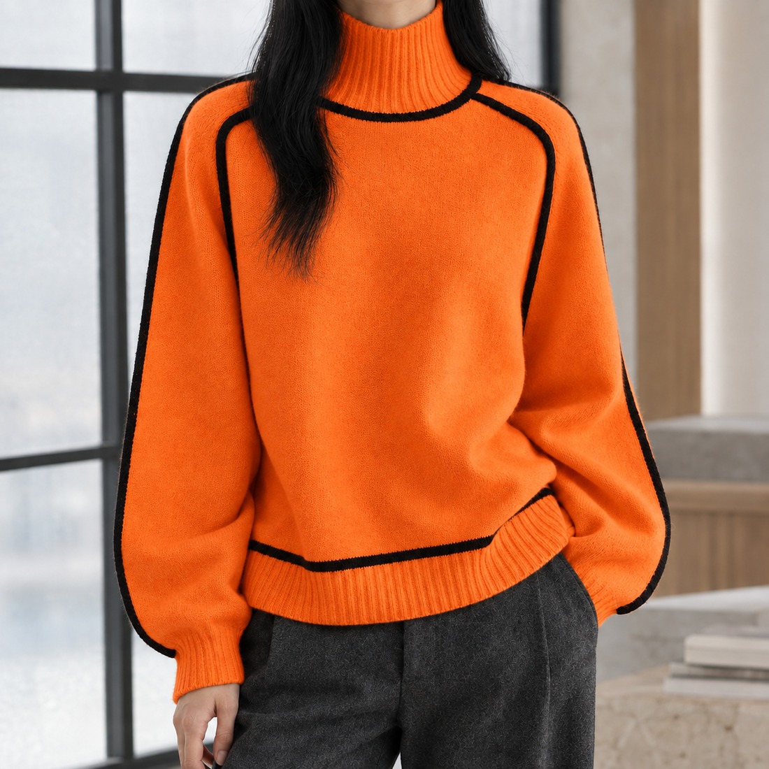 Keira Turtleneck Sweater - Orange