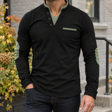 Dominic Contrast Henley - Black Green