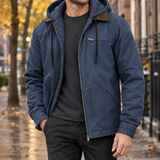 Isaac-Flynn Hooded Jacket - Navy Blue
