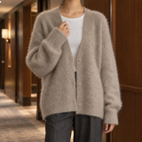 Belinda Fuzzy Cardigan - Khaki