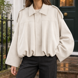 Molly Suede Bomber Jacket - Off White