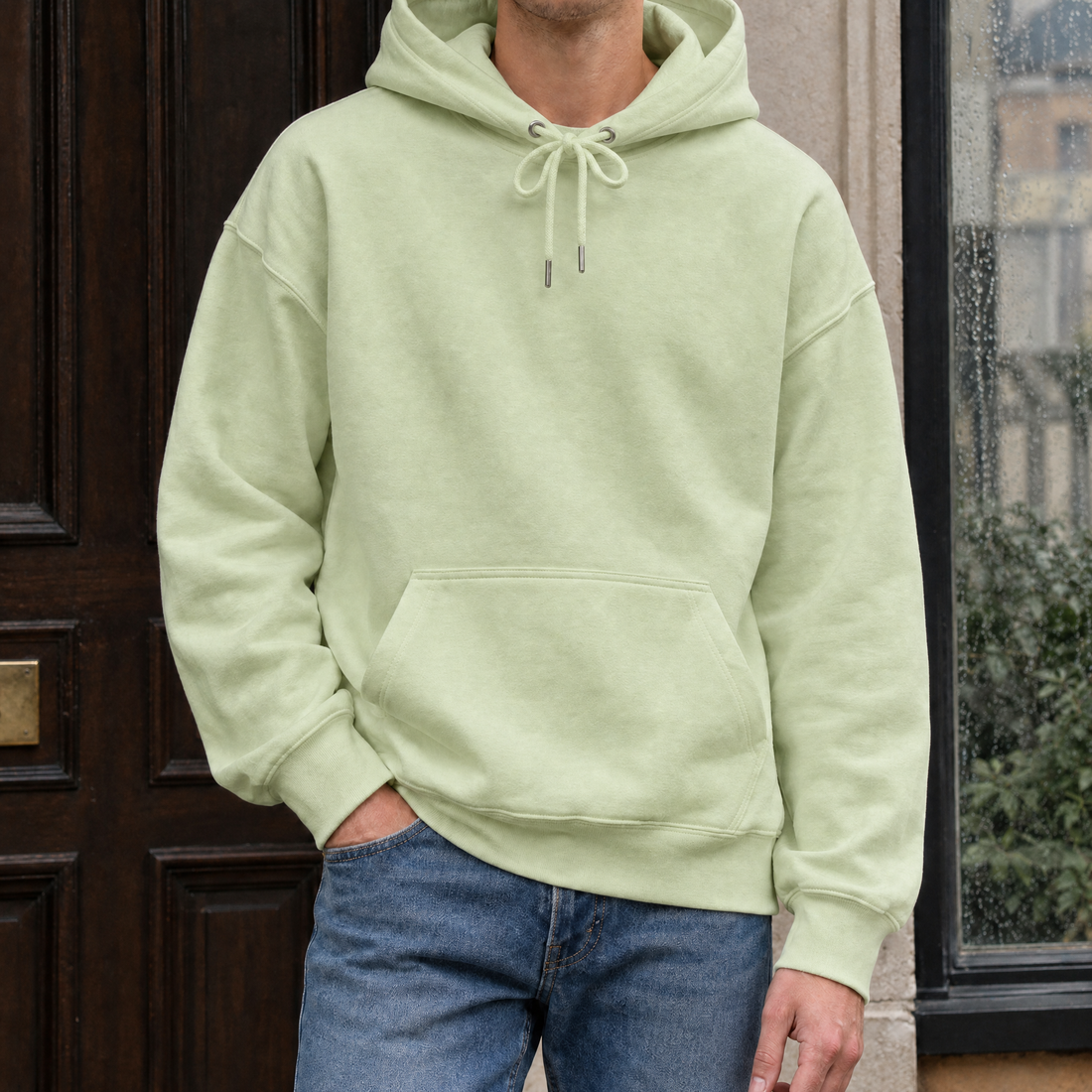 Jocelyn Relaxed Cotton Hoodie - Light Green