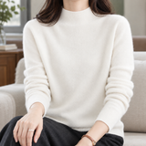 Melanie Mock Neck Sweater - Cream White