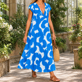 Rosalind-Grace Abstract Maxi Dress - Blue