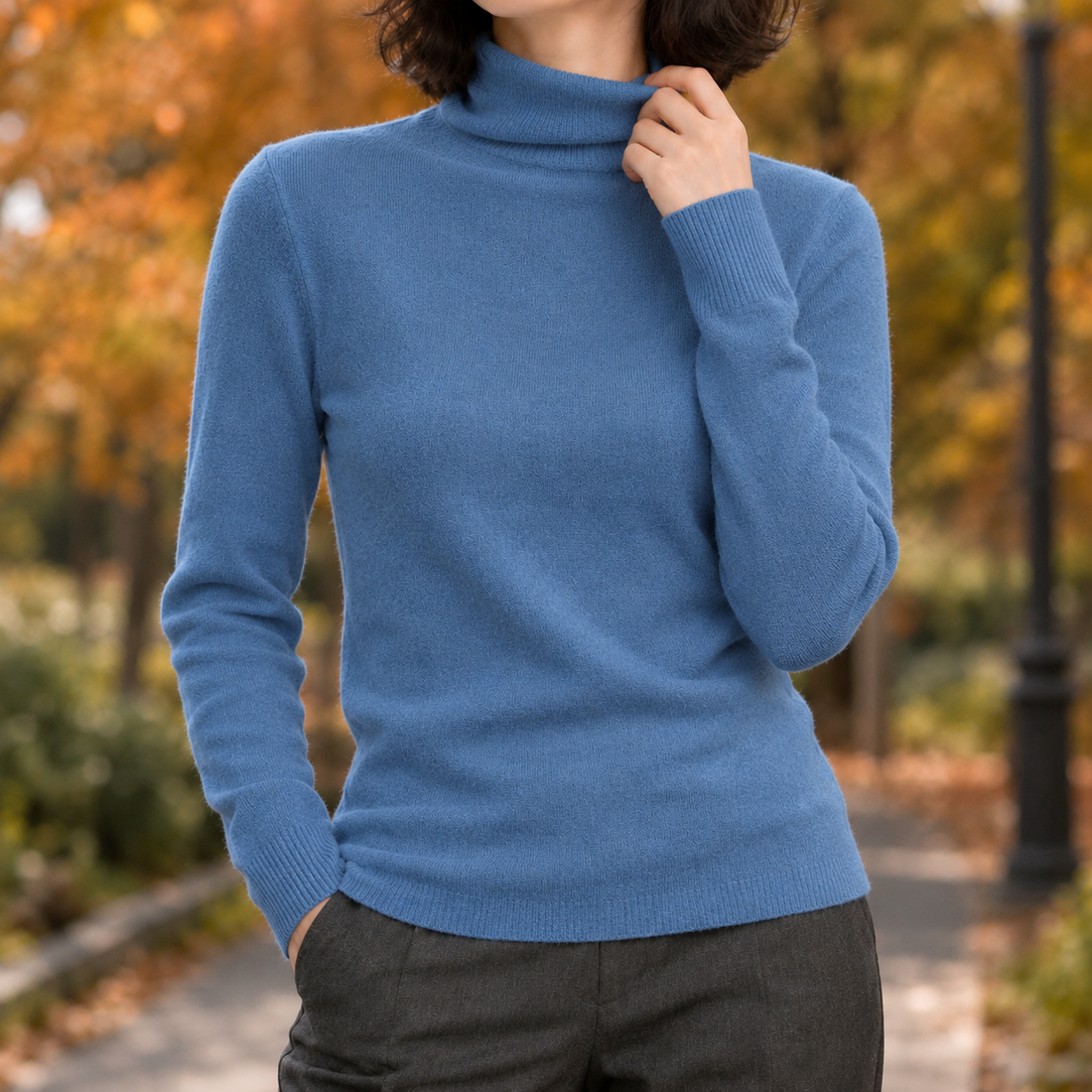 Roseline-Louise Turtleneck Sweater - Haze Blue