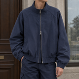 Everard Stand Collar Jacket - Navy Blue