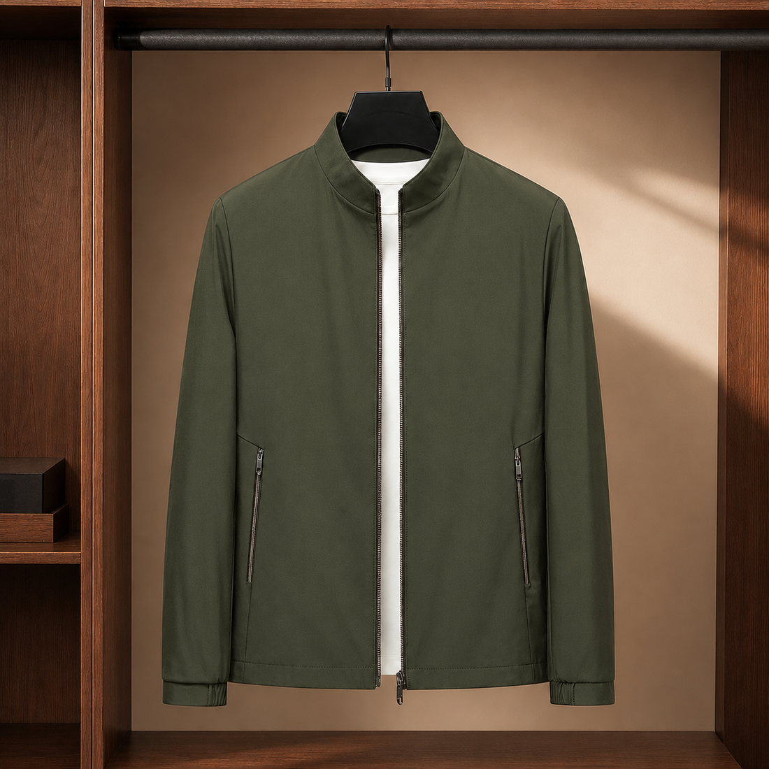 Everett-Scott Stand Collar Jacket - Military Green
