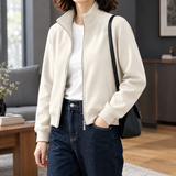 Theodora-Skye Zip Jacket - Oatmeal White