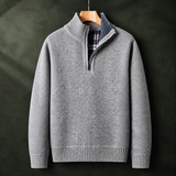 Ambrose Quarter-Zip Sweater - Light Gray