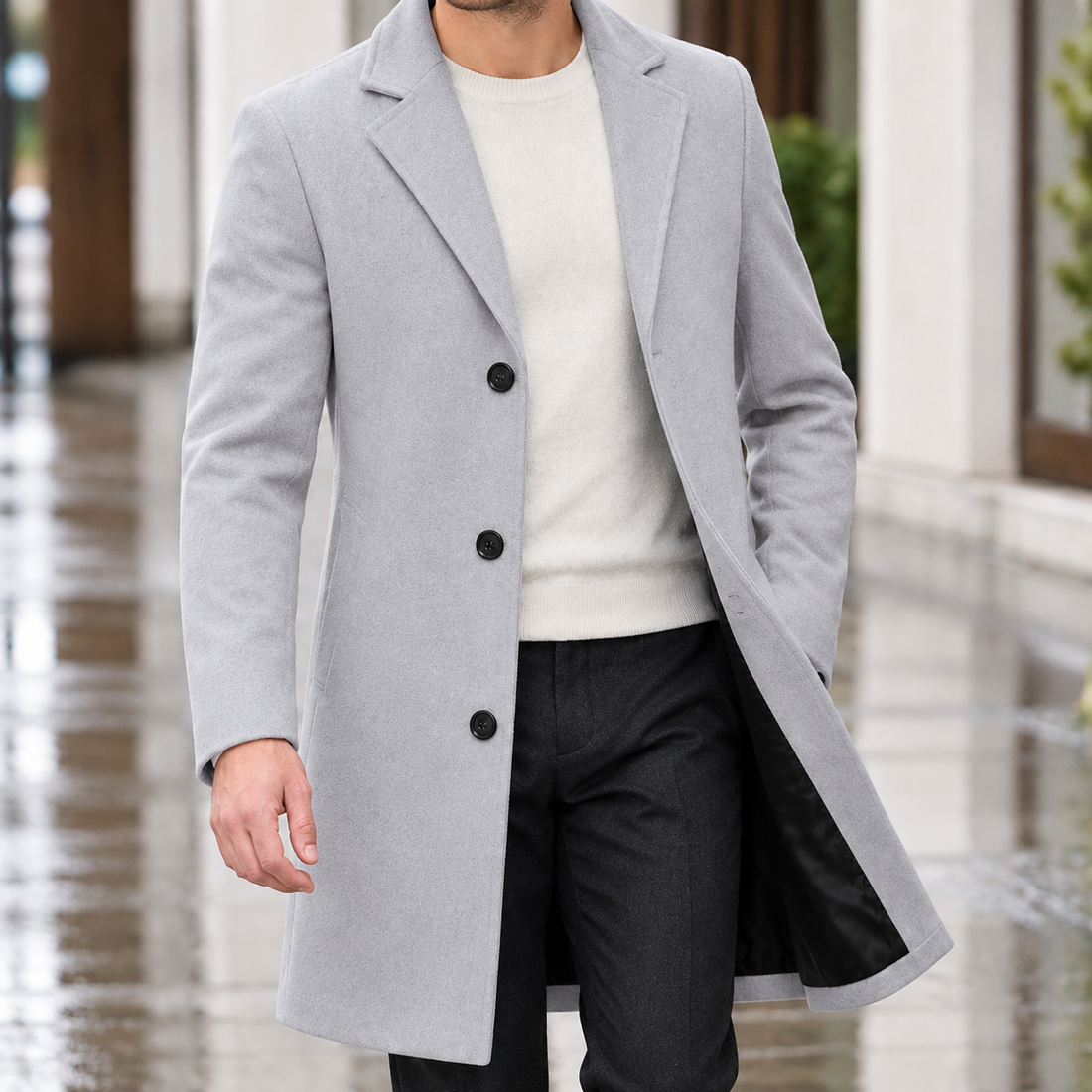 Godfrey Tailored Coat - Light Gray