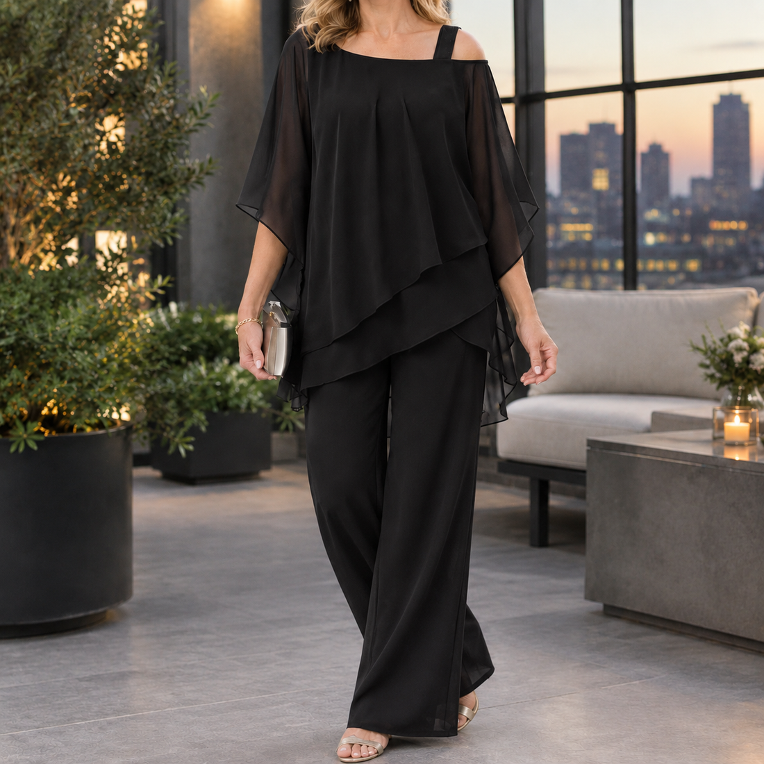 Leonie-Belle Layered Set - Black