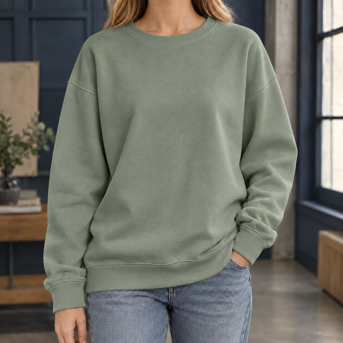 Florence-Kate Relaxed Sweatshirt - Grass Green