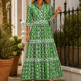 Carmen Tiered Maxi Dress - Green