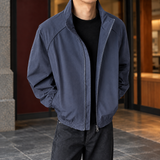 Maurice Stand Collar Jacket - Navy Blue
