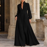 Constance Gathered Maxi Dress - Black