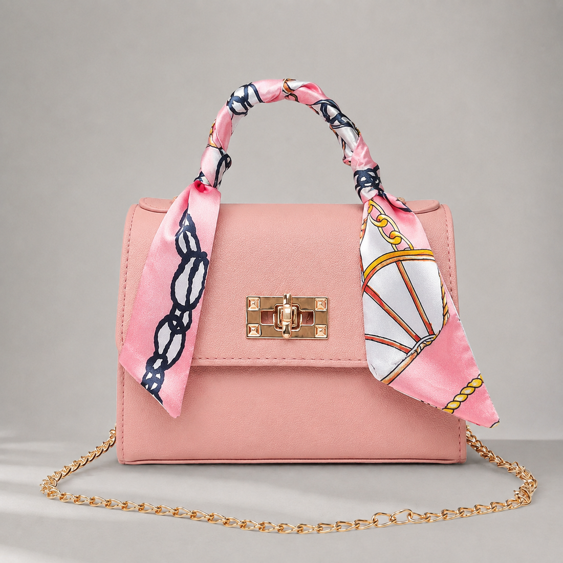 Hartwell Scarf Handle Handbag - Pink