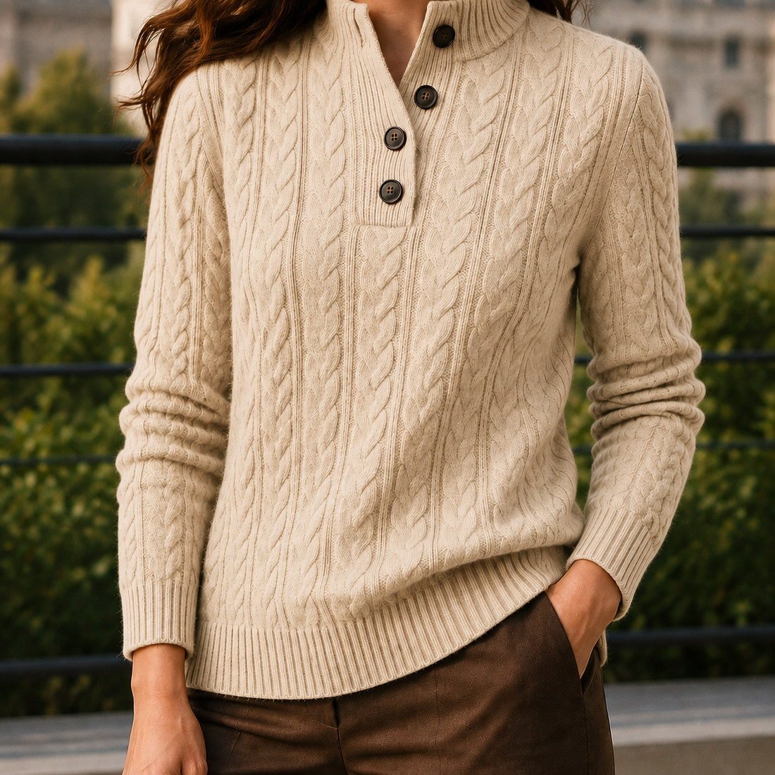 Nina Cashmere Sweater - Khaki