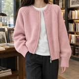 Diana-Skye Relaxed Zip Cardigan - Pink