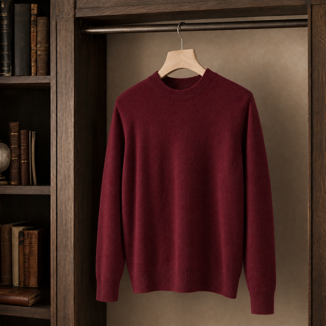 Logan Crew Neck Sweater - Wine Red