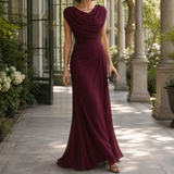 Sylvie-Skye Cowl Neck Dress - Burgundy