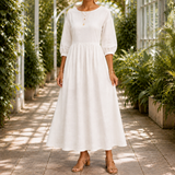 Rosalie Gathered Maxi Dress - White