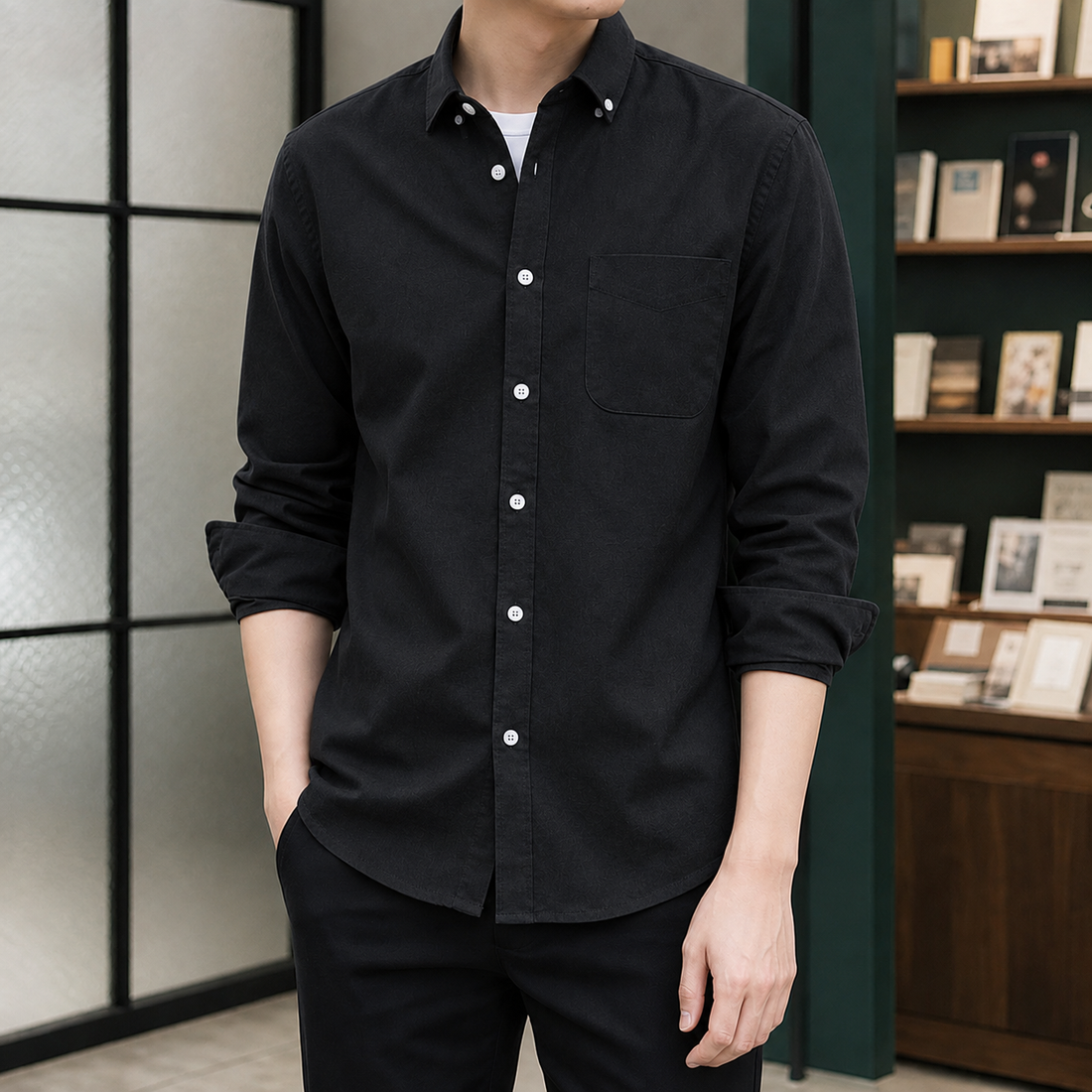 Rocco Button-Down Shirt - Oxford Black