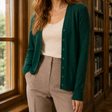 Thalia V-Neck Sweater - Dark Green