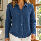 Sabina-Skye Collared Sweater - Navy Blue