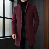 Vidal Wool Overcoat - Wine Red